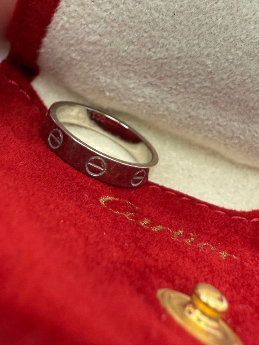 Cartier 18 K White Gold Love Small Model Wedding Band Ring US: 6 European: 52 - 11