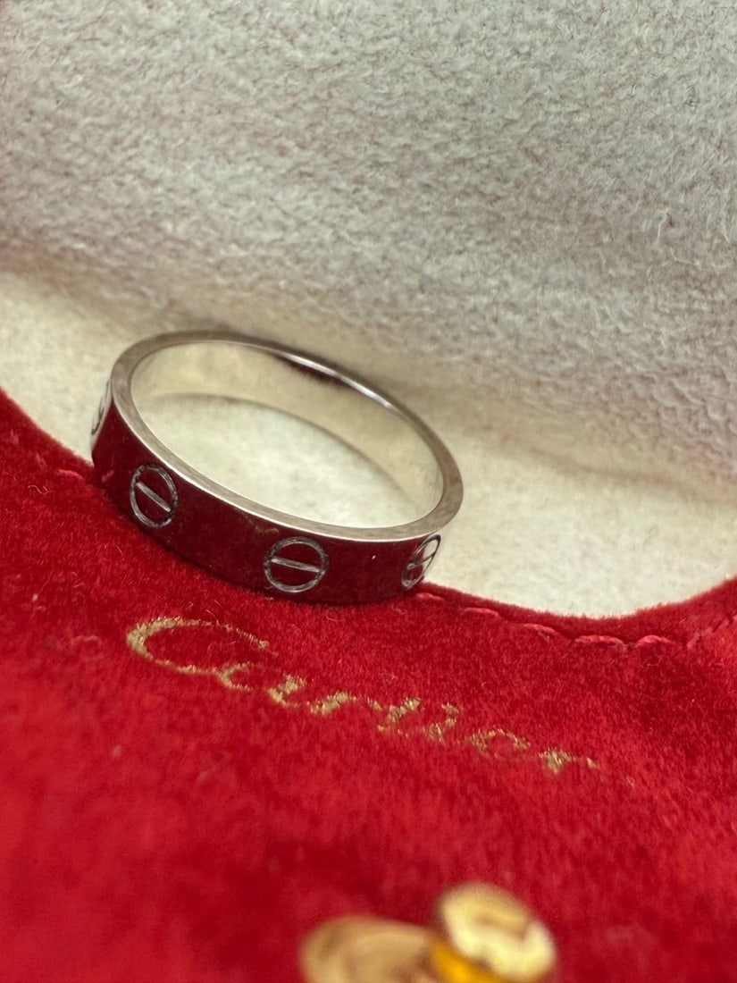 Cartier 18 K White Gold Love Small Model Wedding Band Ring US: 6 European: 52 - 12