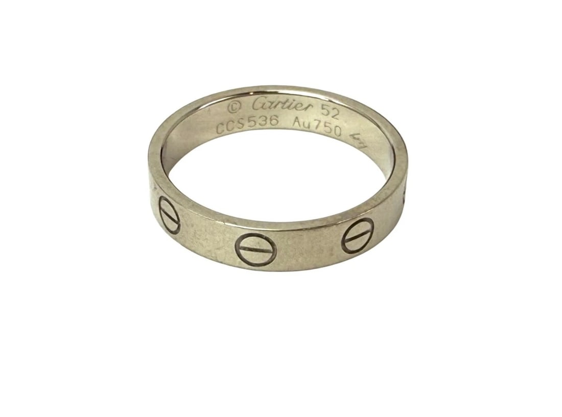 Cartier 18 K White Gold Love Small Model Wedding Band Ring US: 6 European: 52 - 4