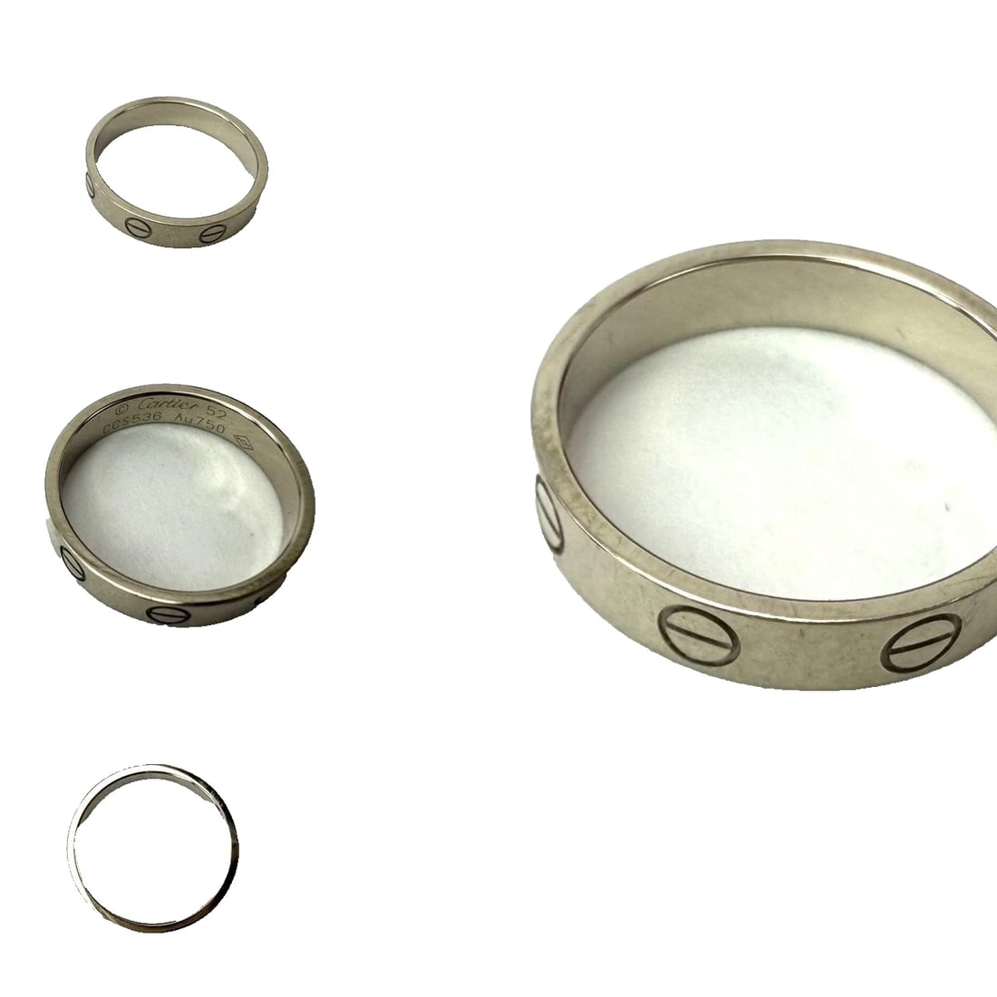 Cartier 18 K White Gold Love Small Model Wedding Band Ring US: 6 European: 52 - 5