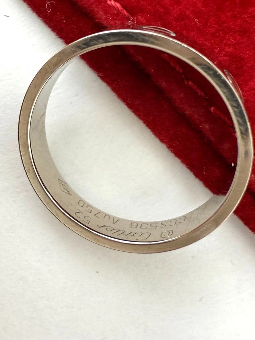 Cartier 18 K White Gold Love Small Model Wedding Band Ring US: 6 European: 52 - 6