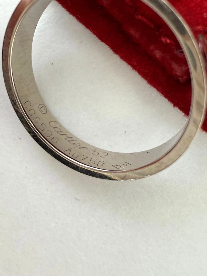 Cartier 18 K White Gold Love Small Model Wedding Band Ring US: 6 European: 52 - 9