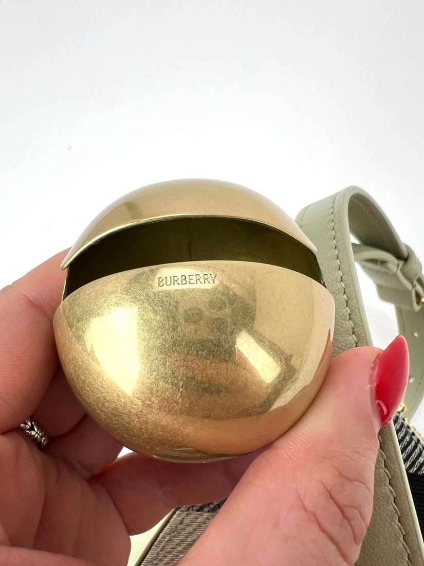 Burberry Jacquard Check Mini Shield Sling Bag Lichen Shoulder Bag - 14