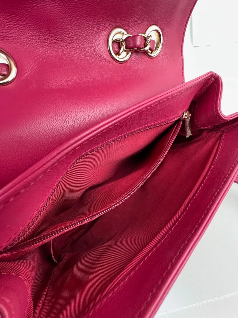 Chanel Lambskin Quilted Lovely Day Medium Pink Flap Crossbody Bag - 6