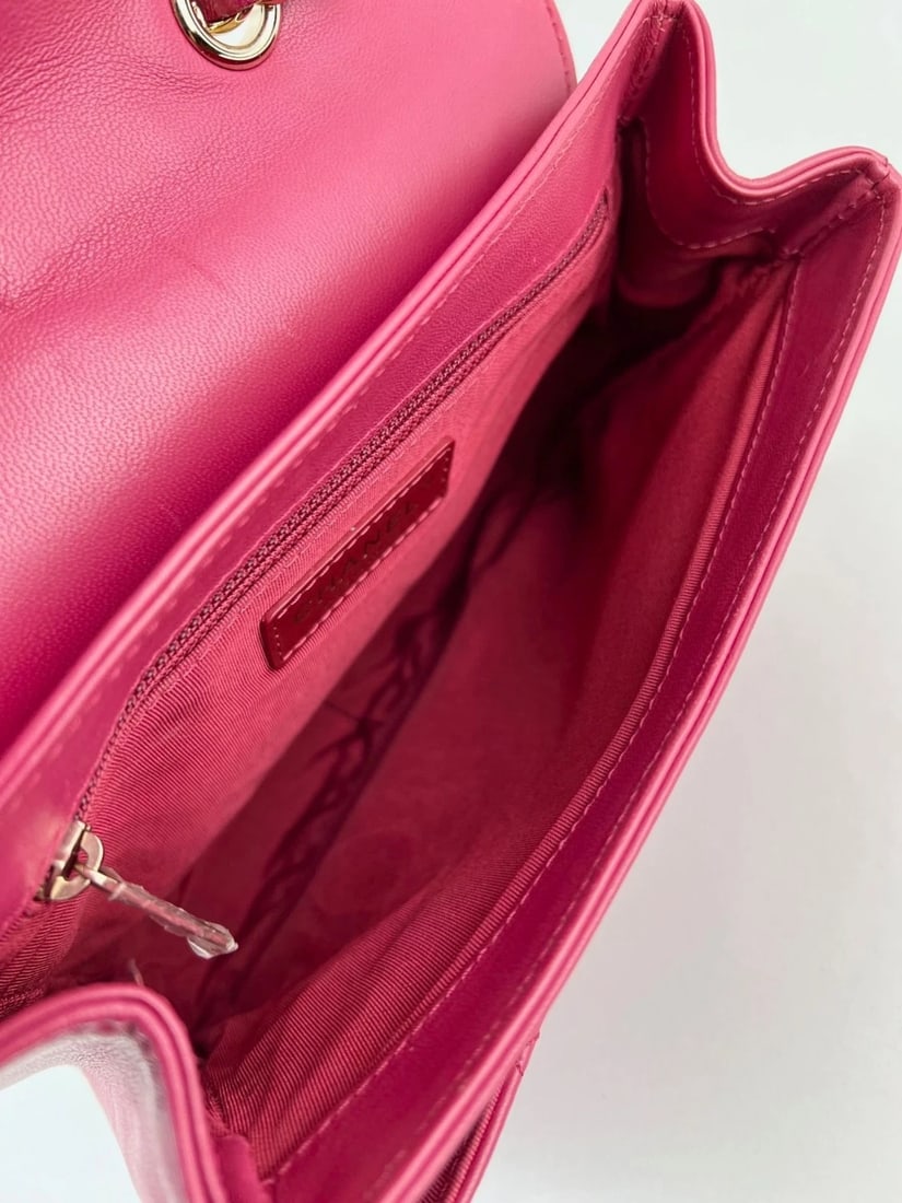 Chanel Lambskin Quilted Lovely Day Medium Pink Flap Crossbody Bag - 8