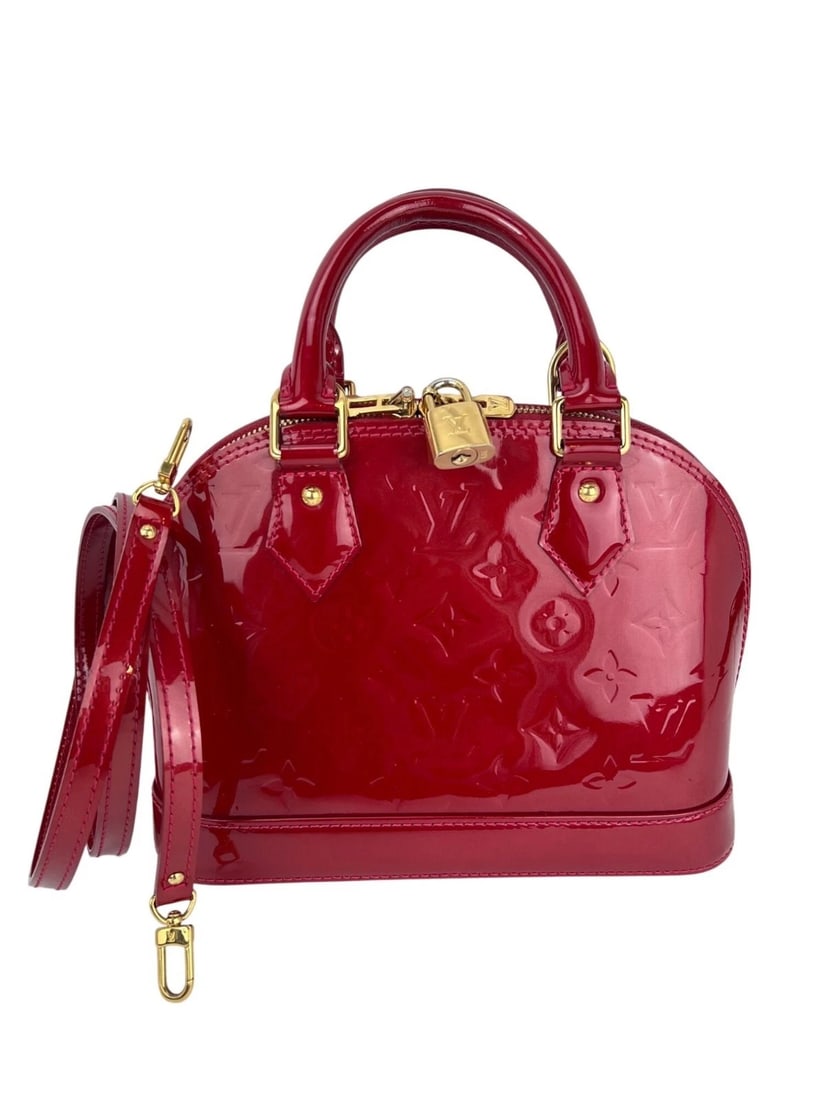 Louis Vuitton Alma BB Monogram Red Vernis Patent Leather Crossbody Bag - 3