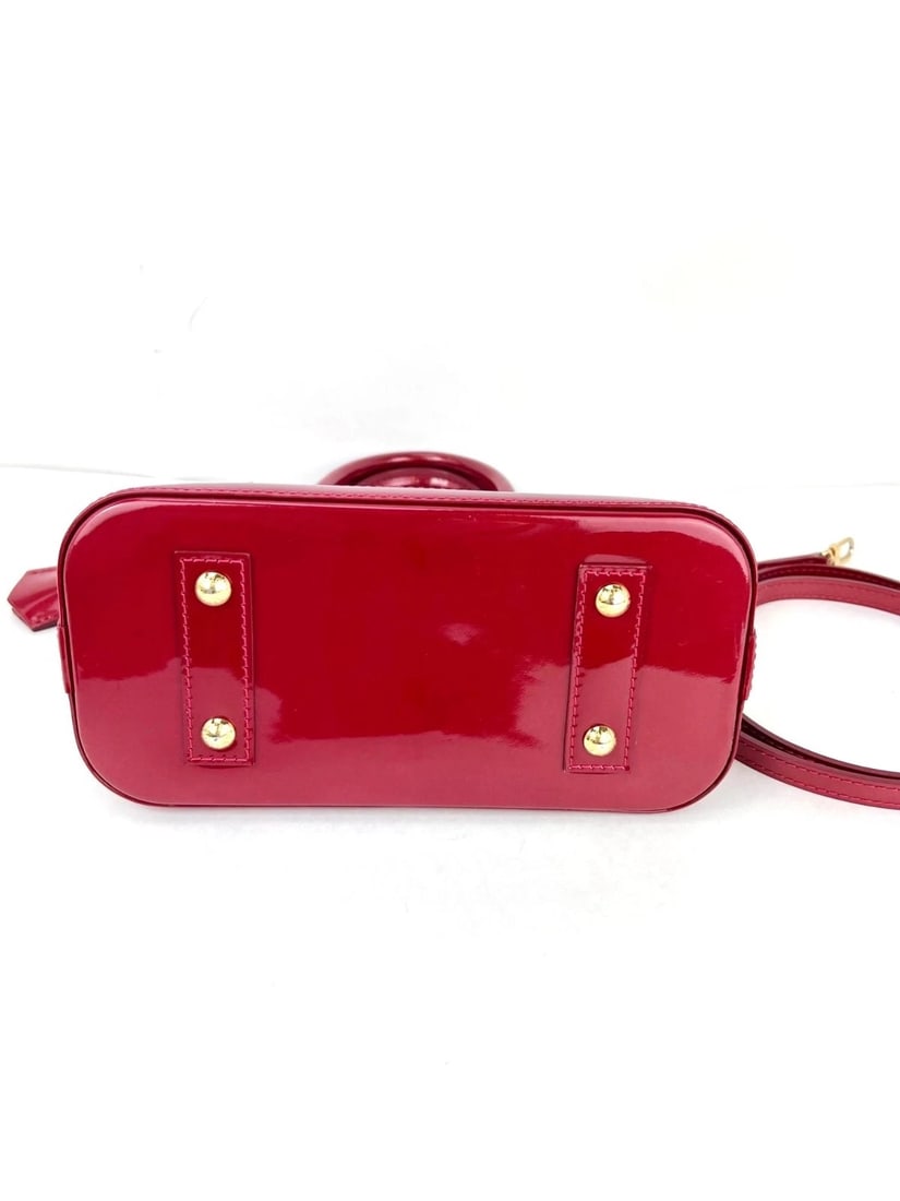 Louis Vuitton Alma BB Monogram Red Vernis Patent Leather Crossbody Bag - 5