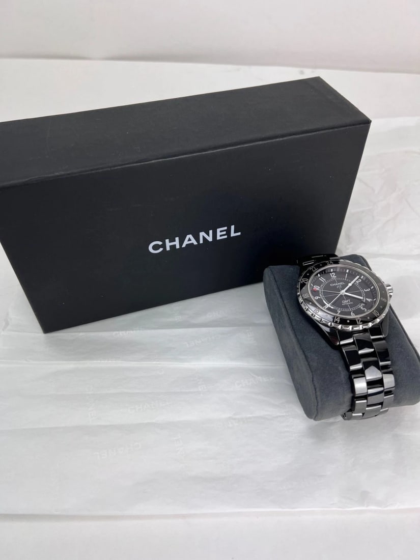 Chanel J12 GMT Stainless Steel Black Ceramic 41MM Watch Unisex - 11