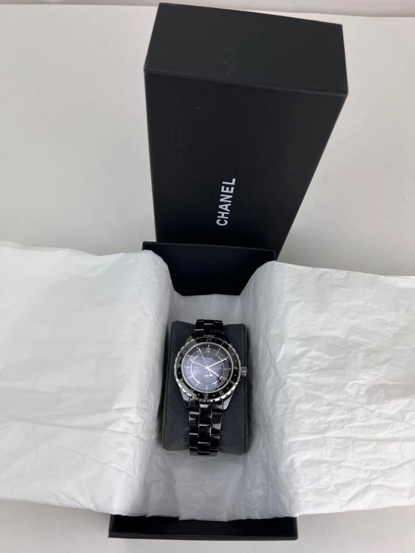 Chanel J12 GMT Stainless Steel Black Ceramic 41MM Watch Unisex - 9