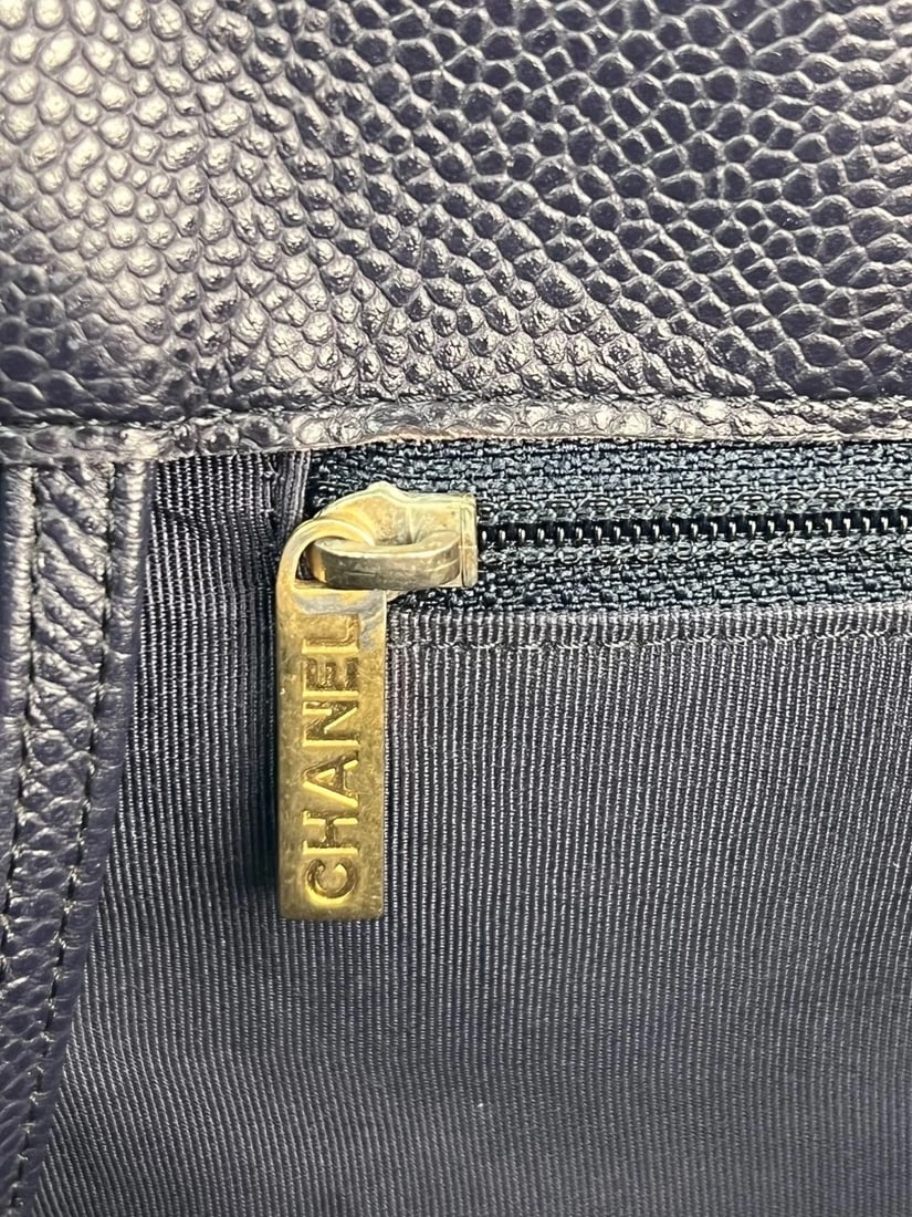 Chanel Caviar Quilted Large Classic Shopping Blue Leather Tote - 13