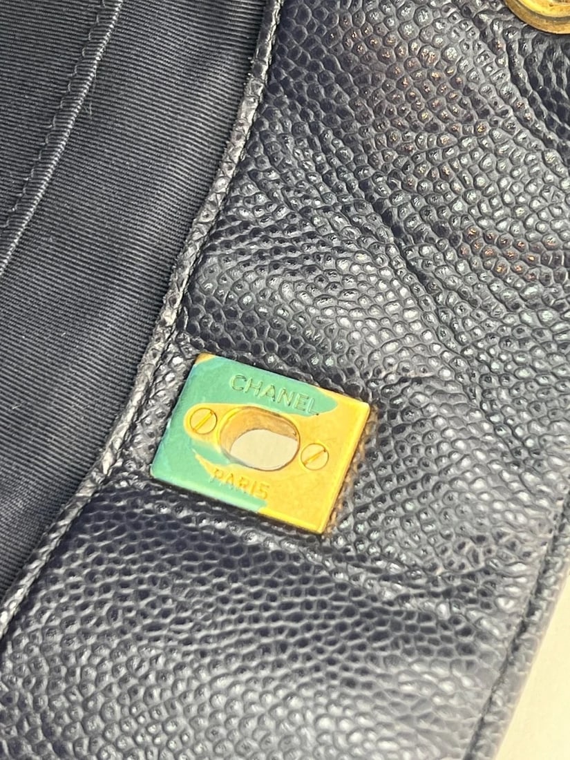 Chanel Caviar Quilted Large Classic Shopping Blue Leather Tote - 14