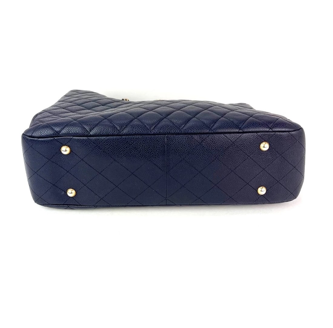 Chanel Caviar Quilted Large Classic Shopping Blue Leather Tote - 6