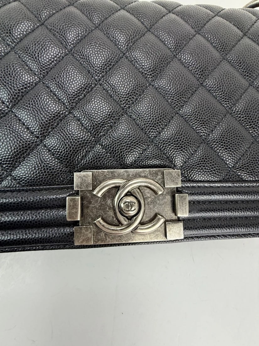 Chanel Caviar Quilted Medium Black Boy Flap Shoulder Bag - 17