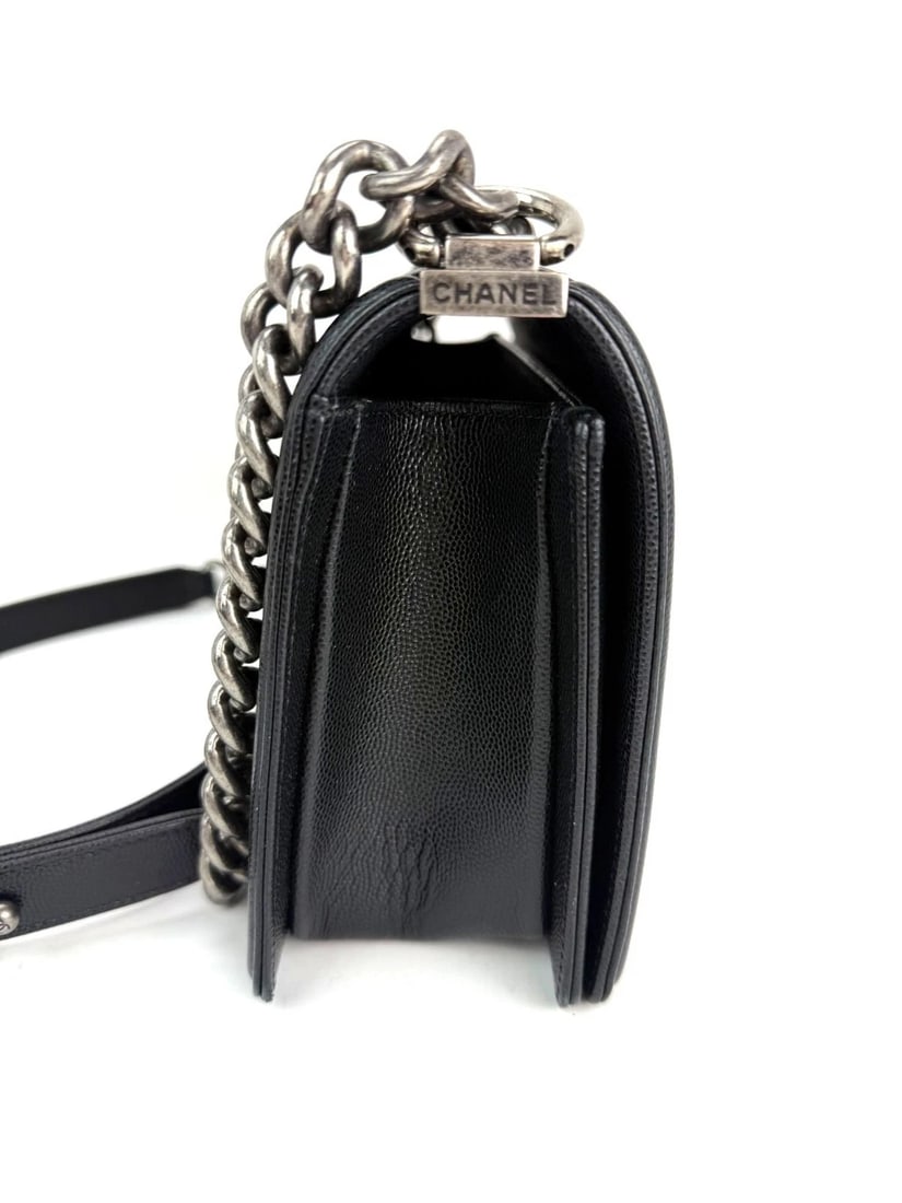 Chanel Caviar Quilted Medium Black Boy Flap Shoulder Bag - 8