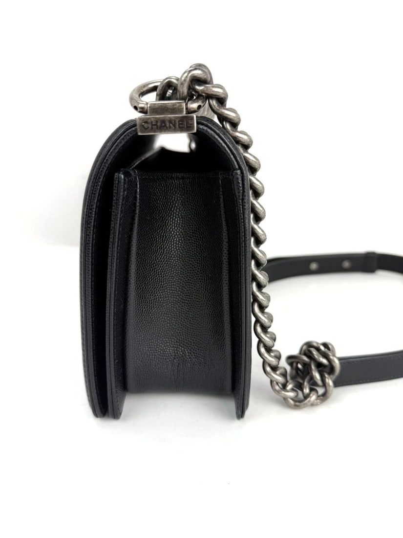 Chanel Caviar Quilted Medium Black Boy Flap Shoulder Bag - 9