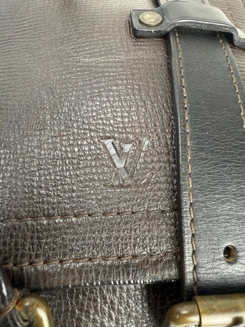 Louis Vuitton Vintage Utah Brown Leather Sac Weekender Travel Bag - 6