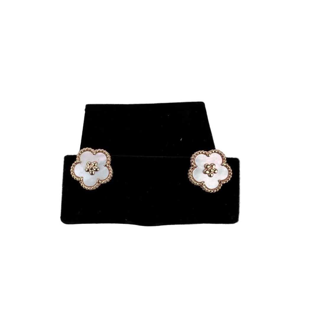 Van Cleef & Arpels Lucky Spring Earrings 18K Rose Gold White Mother-Of-Pearl - 3