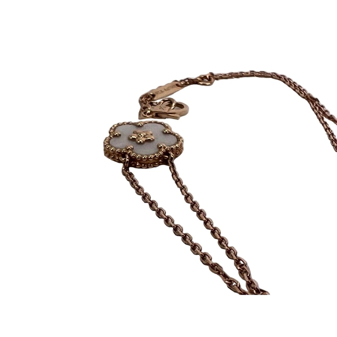 Van Cleef 18K Rose Gold Mother of Pearl Lucky Spring Plum Necklace - 10