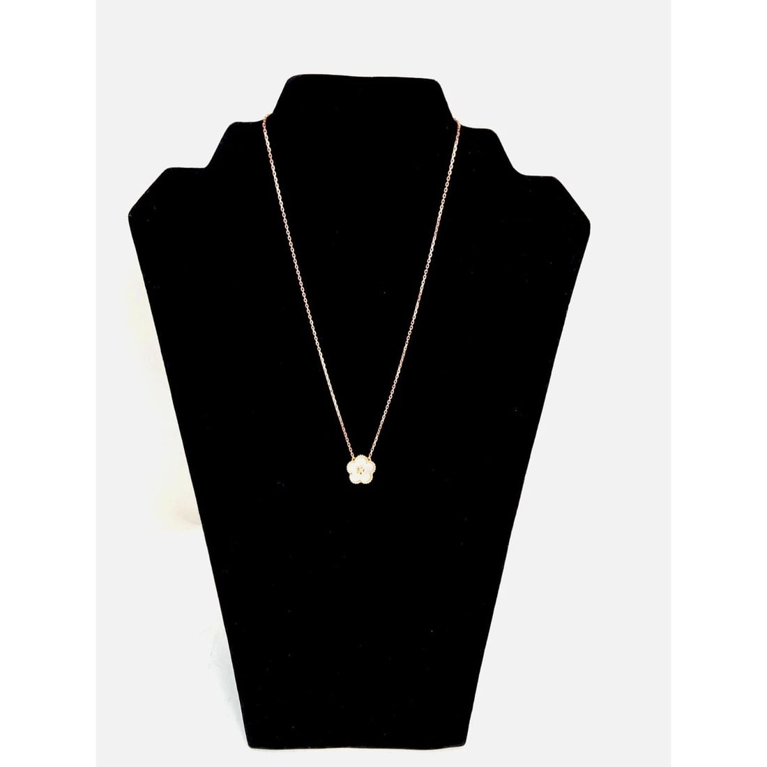 Van Cleef 18K Rose Gold Mother of Pearl Lucky Spring Plum Necklace - 13