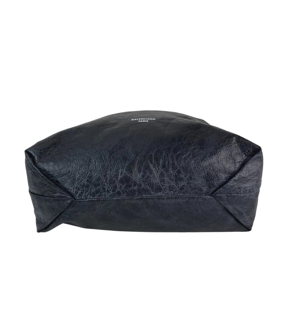 Balenciaga Leather Crush Medium Black Paris Charms Tote Bag - 7