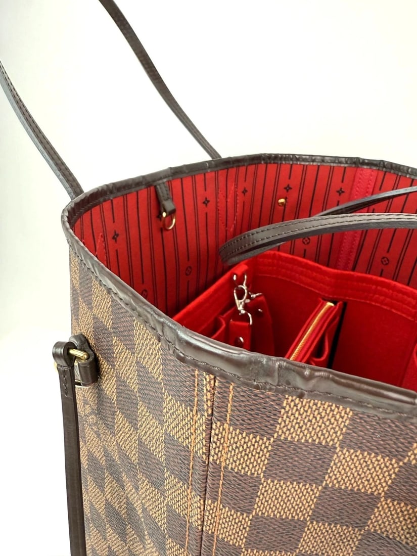 Louis Vuitton Neverfull MM Damier Ebene Canvas Tote Bag - 12