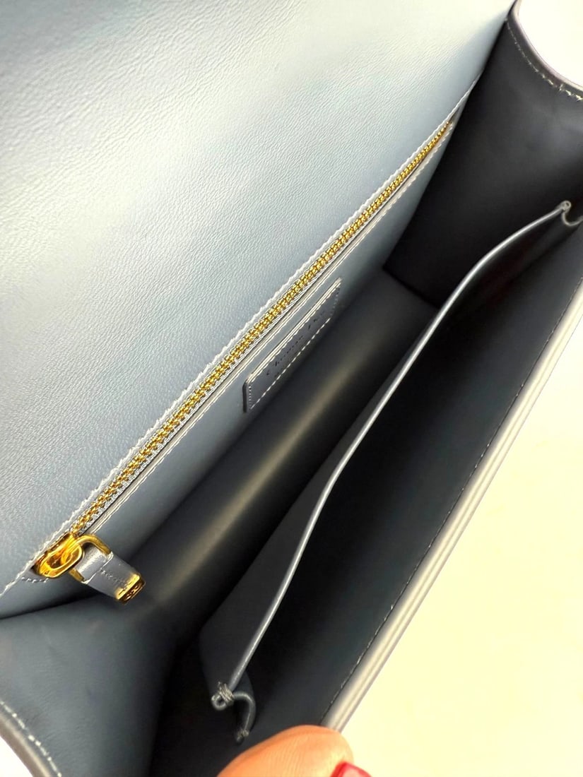 Christian Dior 30 Montaigne Smooth Calfskin Box Dark Denim Bag - 9