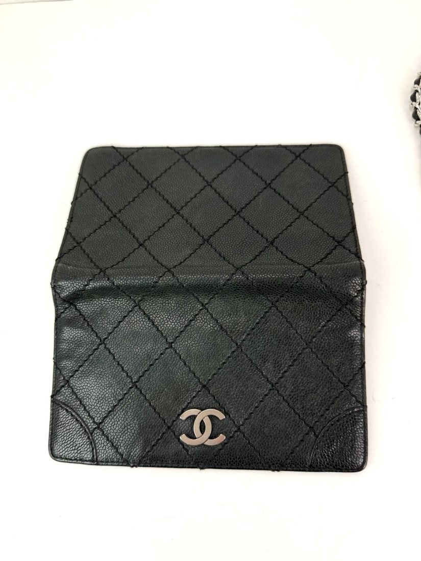 Chanel Vintage Wild Stitch Black Caviar Wallet - 6