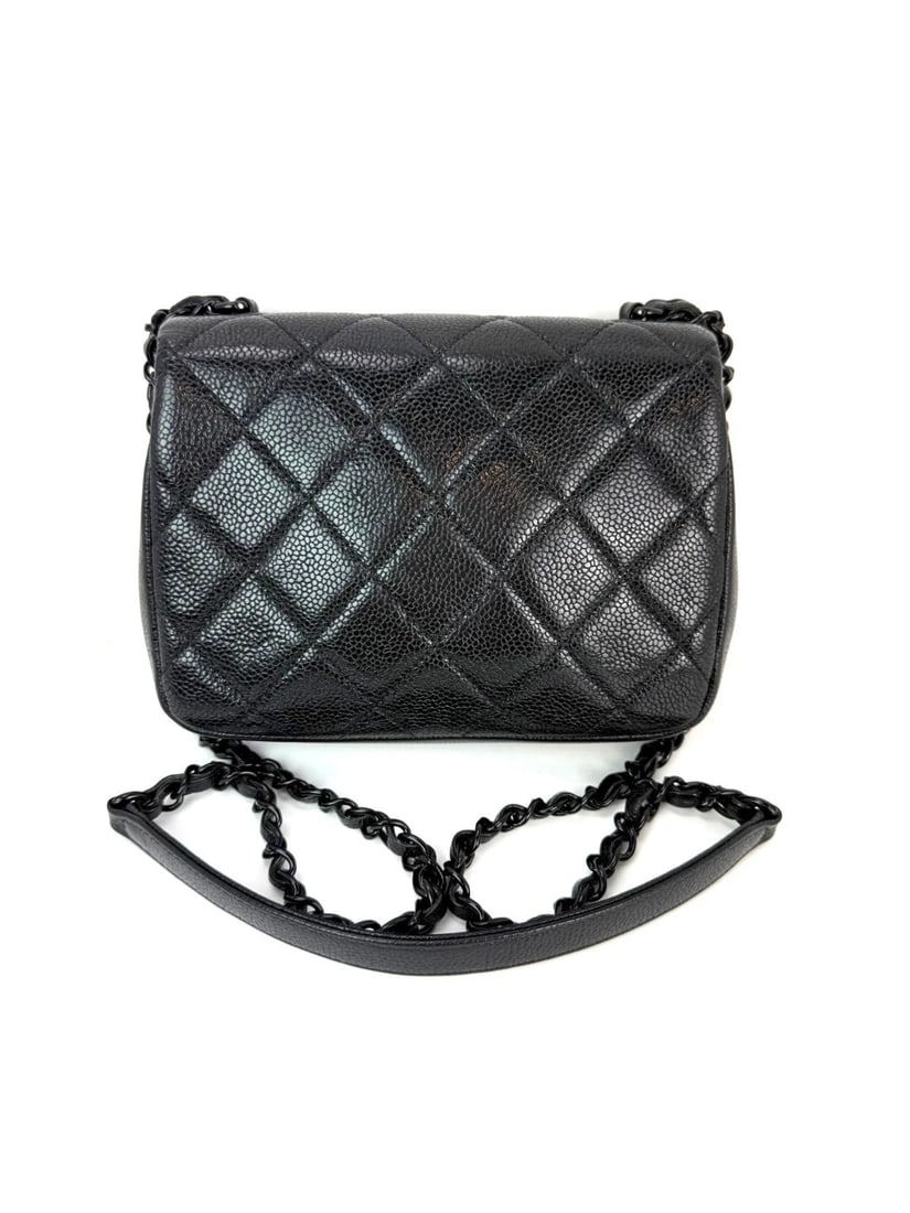 Chanel Caviar Quilted Incocognito Mini Square Black Flap Bag - 3