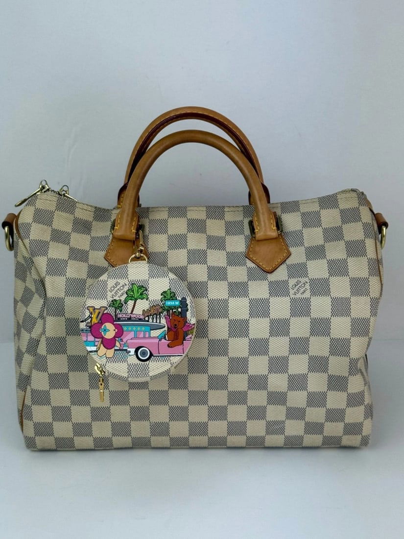 Louis Vuitton 2021 Christmas Animation Damier Azur Coin Case Bag Charm V - 11