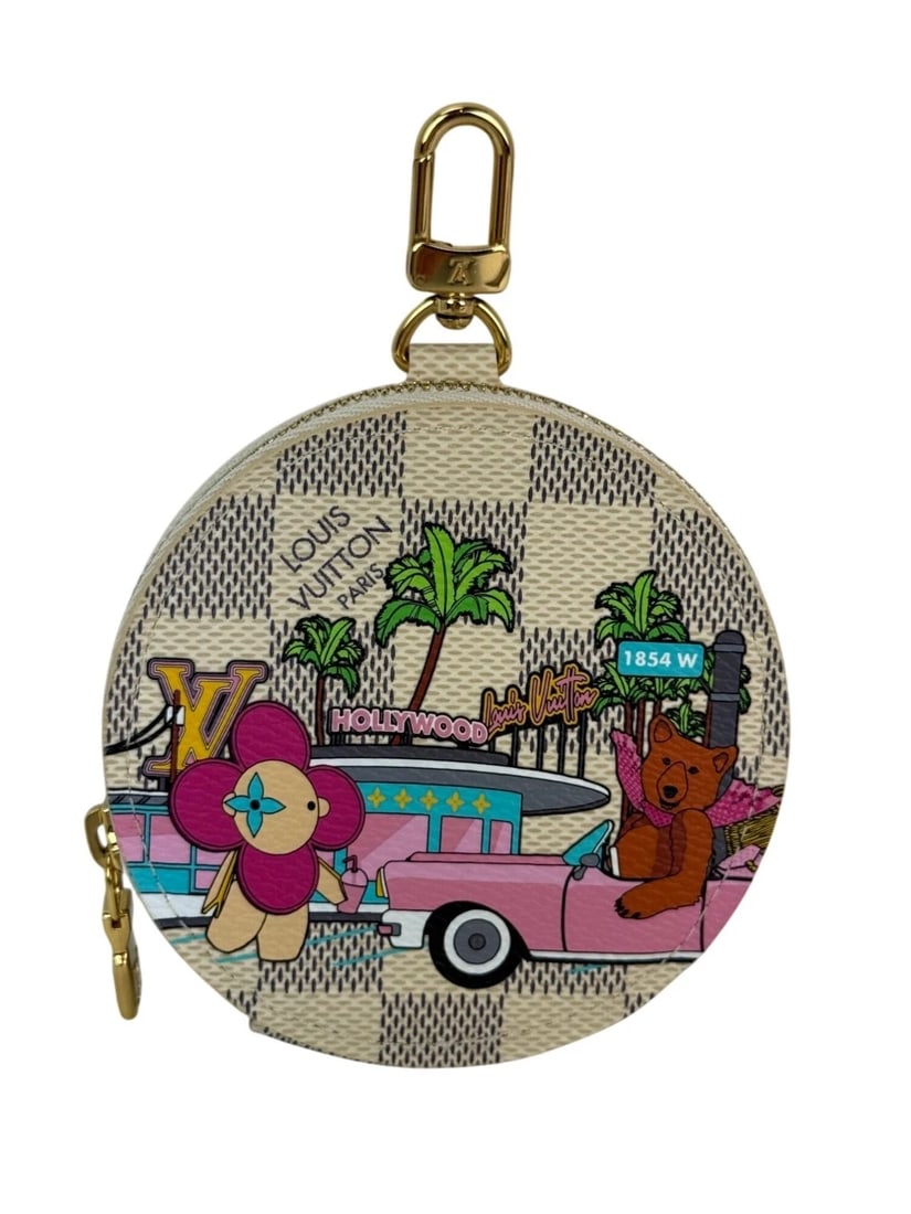Louis Vuitton 2021 Christmas Animation Damier Azur Coin Case Bag Charm V (1 of 18)