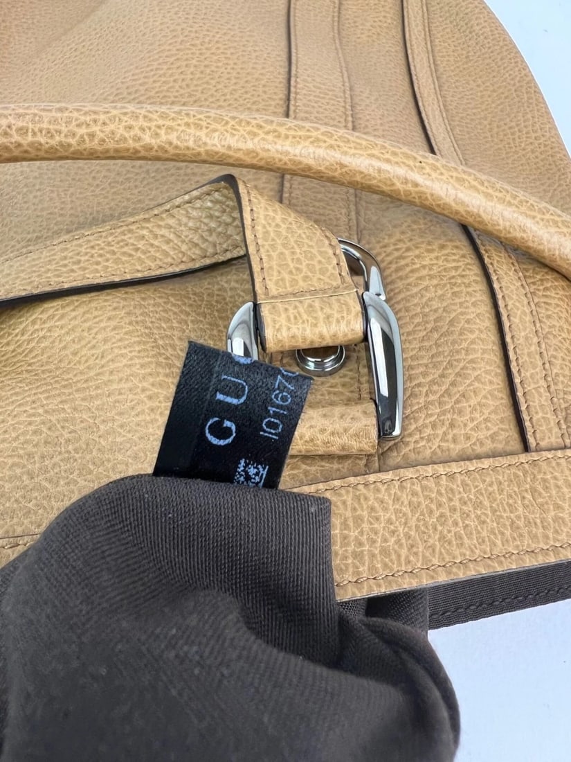 Gucci Abbey Convertible Beige Leather Hobo Shoulder Bag - 15