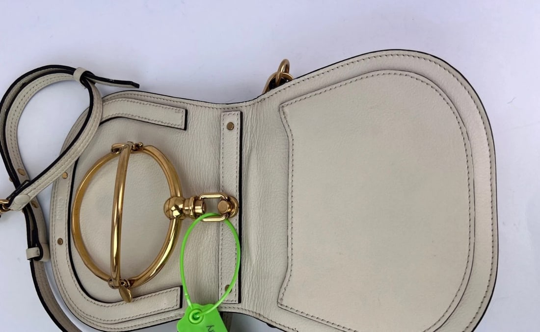 Chloe Nile Small Beige Leather Wrist Crossbody Bag - 10