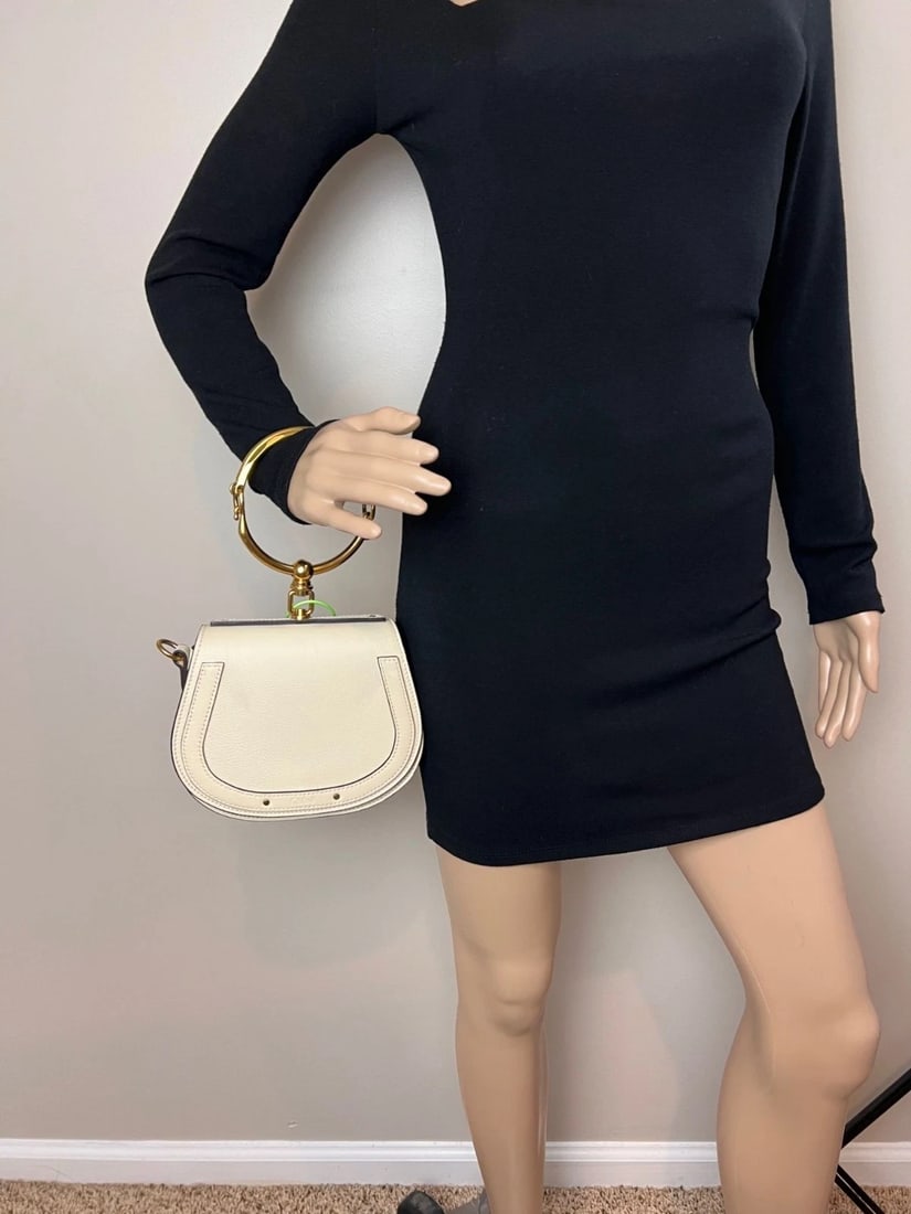 Chloe Nile Small Beige Leather Wrist Crossbody Bag - 16