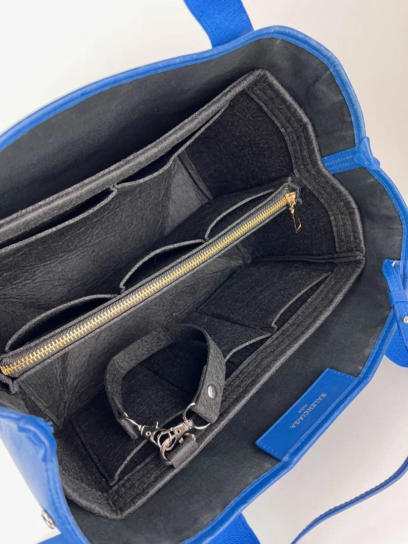 Balenciaga Calfskin S Navy Cabas Blue Tote and Pouch Set - 14