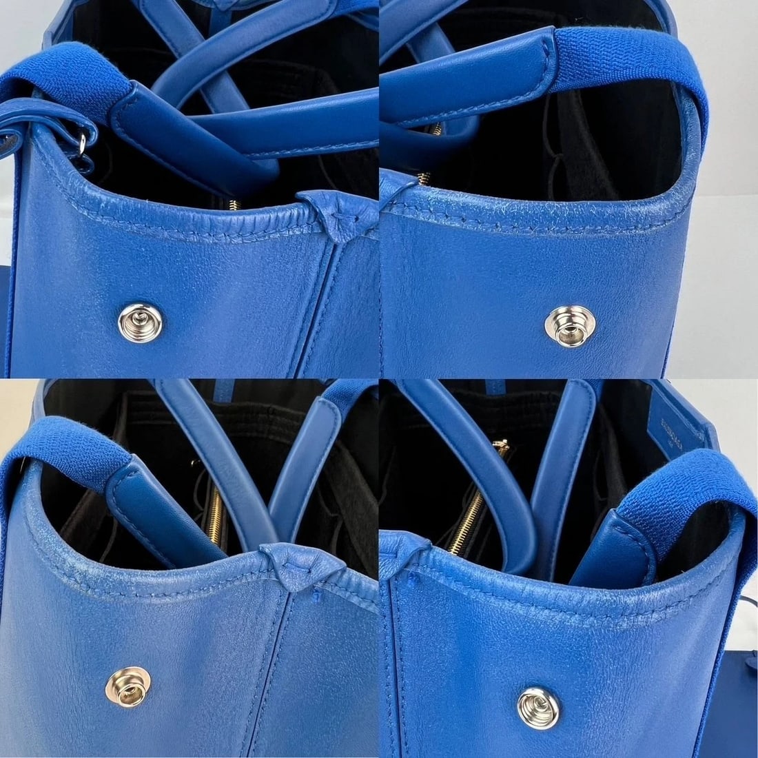 Balenciaga Calfskin S Navy Cabas Blue Tote and Pouch Set - 8
