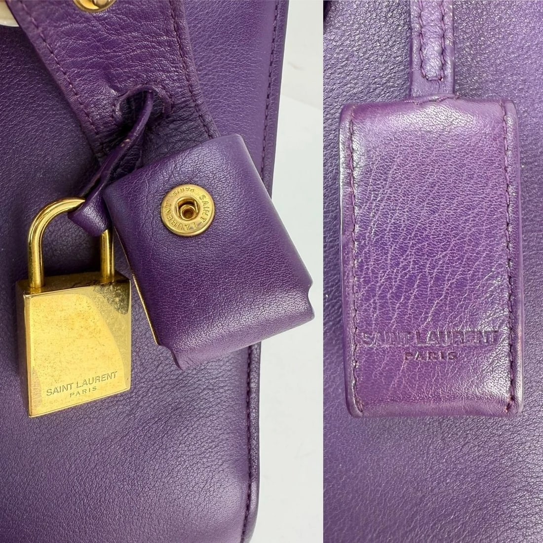 Saint Laurent Sac De Jour Purple Leather Shoulder Bag - 6
