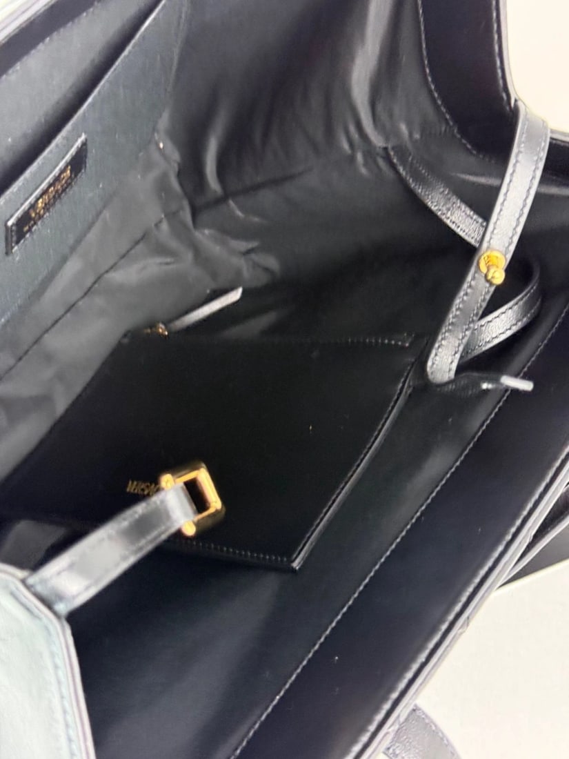 Versace Gianni Nappa Quilted Medusa Black Leather Tote Bag - 8