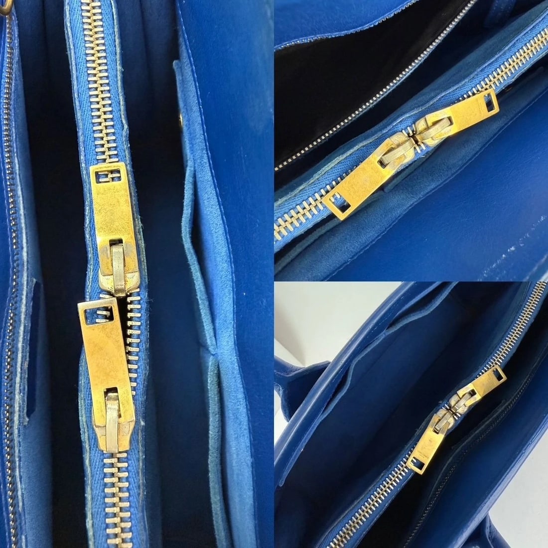 Saint Laurent Sac De Jour Blue Leather Hand Bag - 7