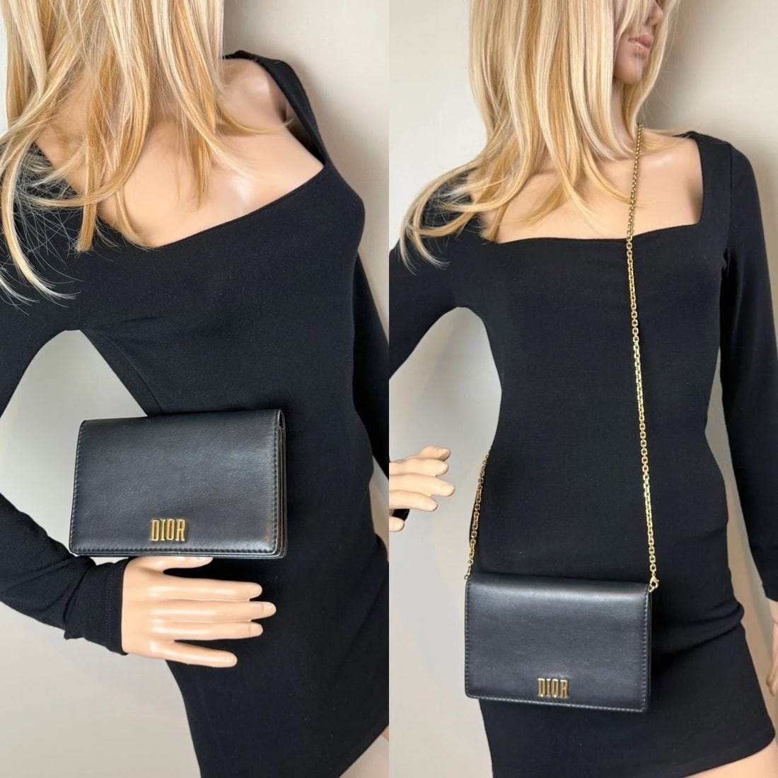 Christian Dior Calfskin Black D-Fence Croisiere Wallet on a Chain - 14