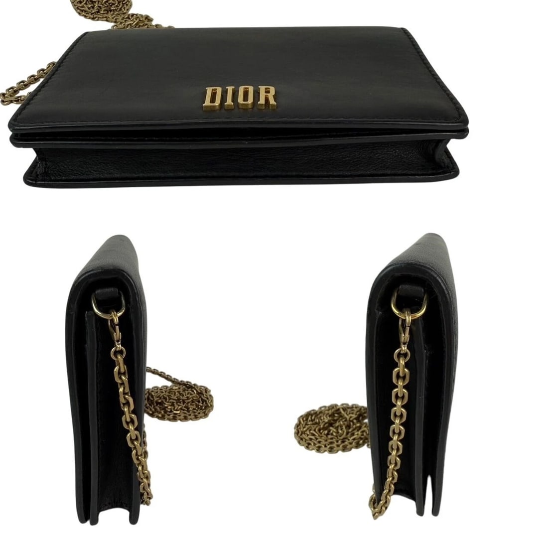 Christian Dior Calfskin Black D-Fence Croisiere Wallet on a Chain - 4