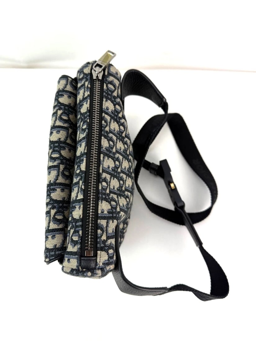 Christian Dior Oblique World Tour saddle Belt Blue Belt Bag - 14