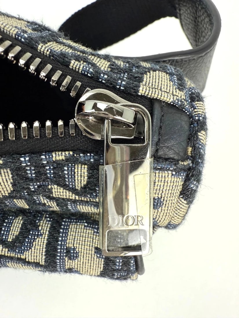 Christian Dior Oblique World Tour saddle Belt Blue Belt Bag - 15