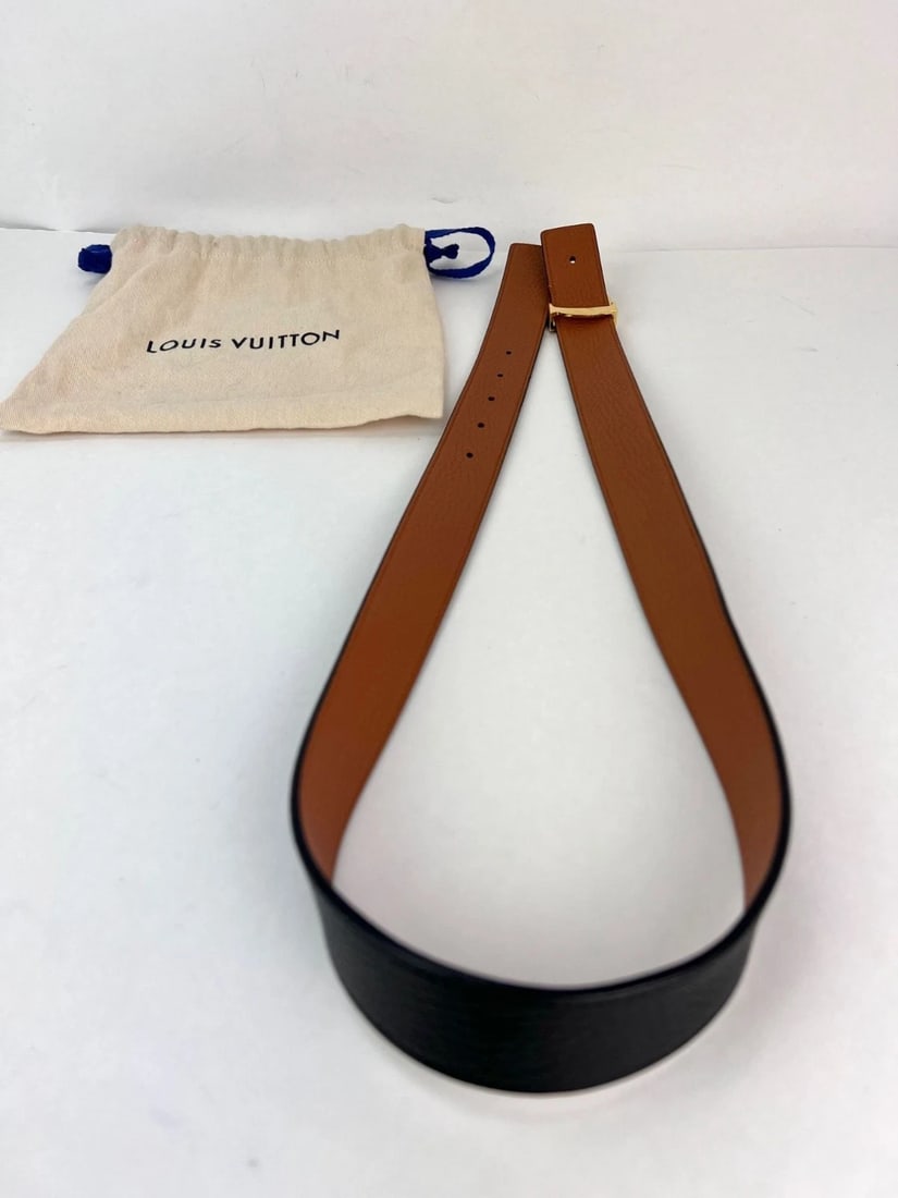 Louis Vuitton 30mm Black Brown Leather Reversible Initiales Belt 80/32 - 15