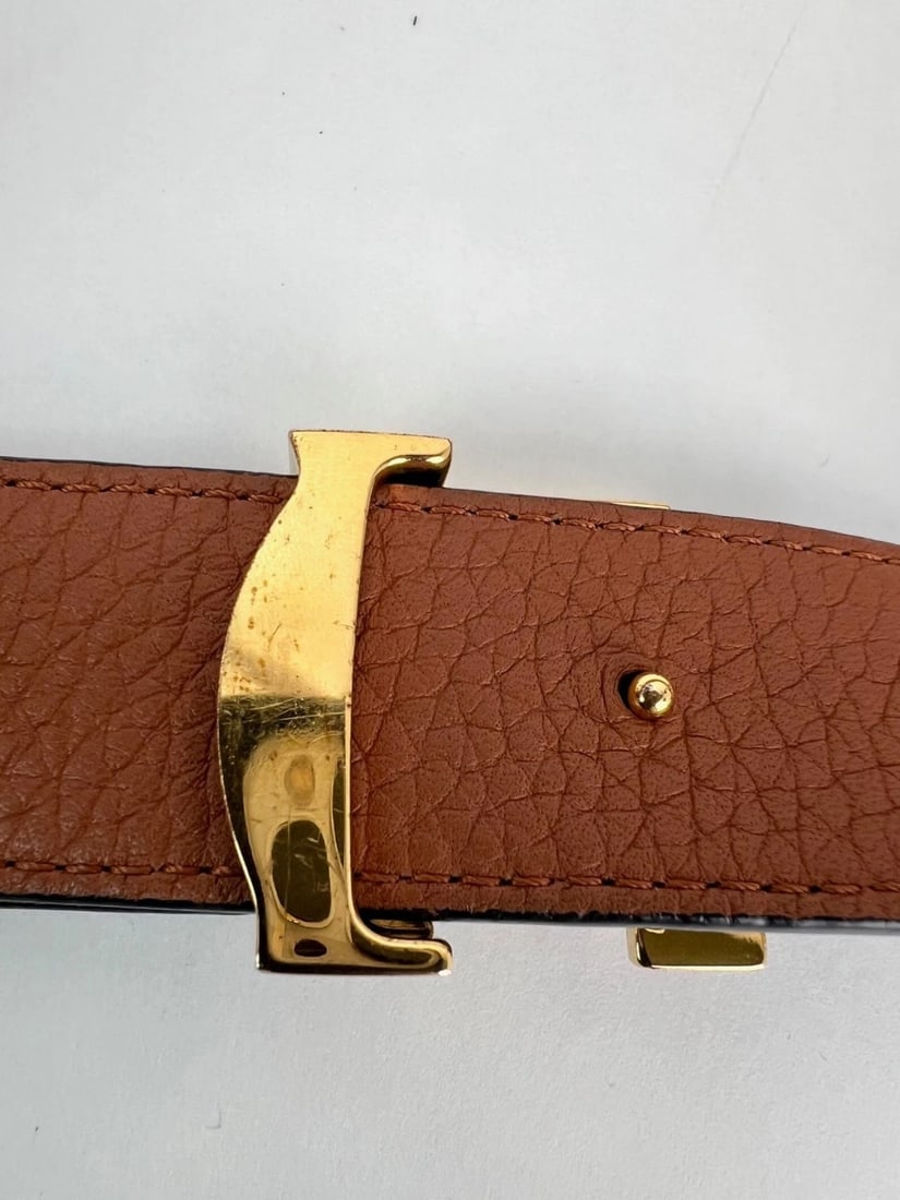 Louis Vuitton 30mm Black Brown Leather Reversible Initiales Belt 80/32 - 19