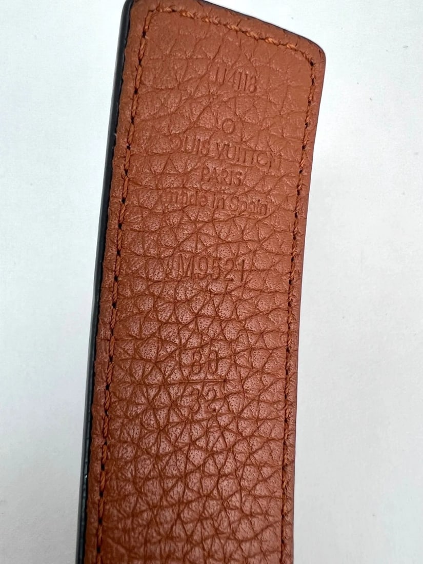 Louis Vuitton 30mm Black Brown Leather Reversible Initiales Belt 80/32 - 9