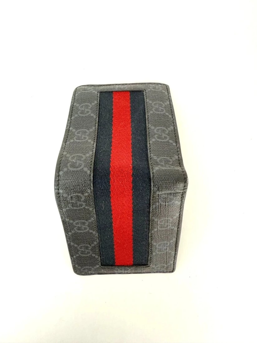 GUCCI GG Supreme Men's Web Black Bi-Fold Wallet - 12