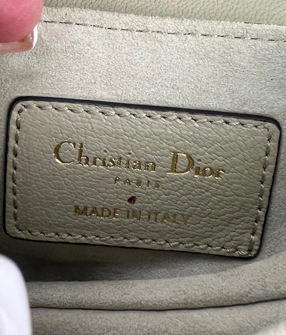 Christian Dior Goatskin Light Green Micro Saddle Bag with Strap - 10