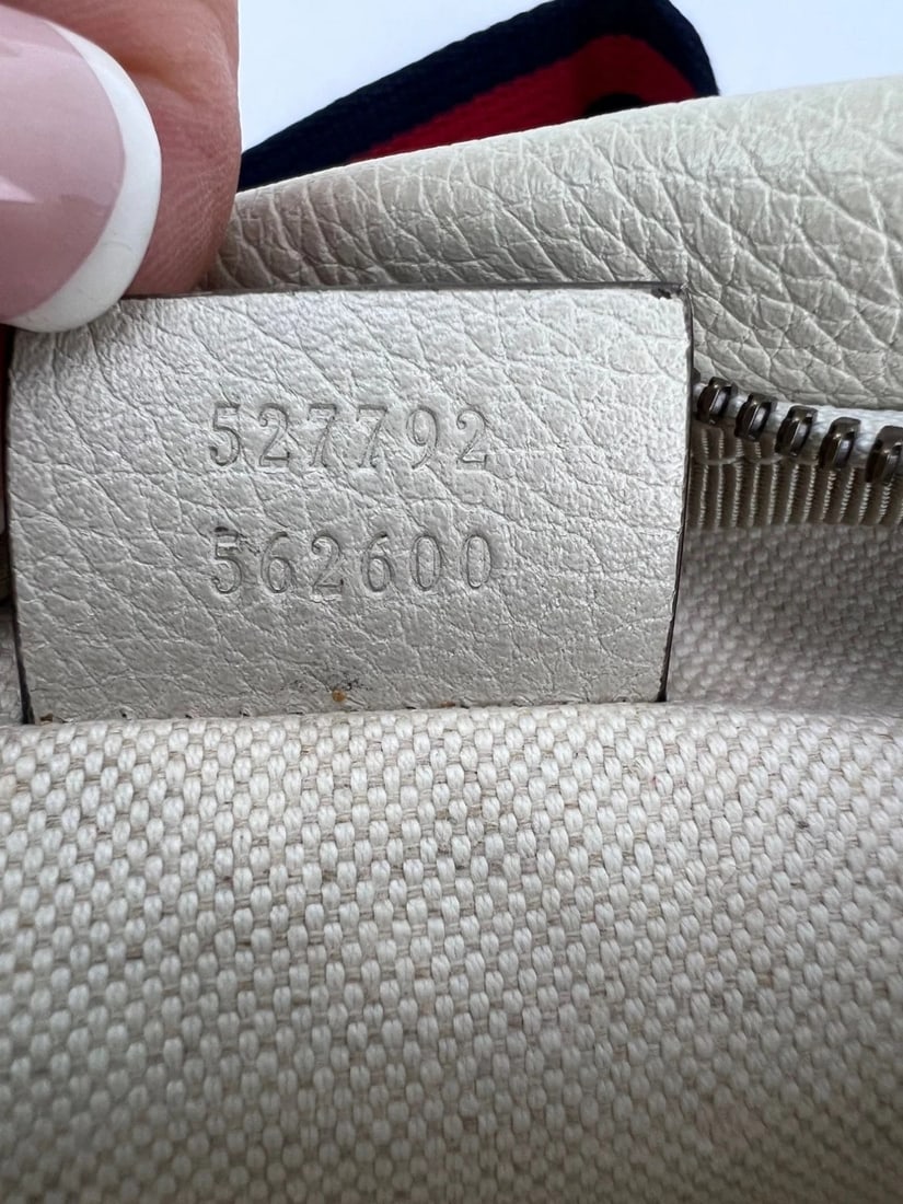 Gucci Logo White Leather Web Belt Sling Bag - 4
