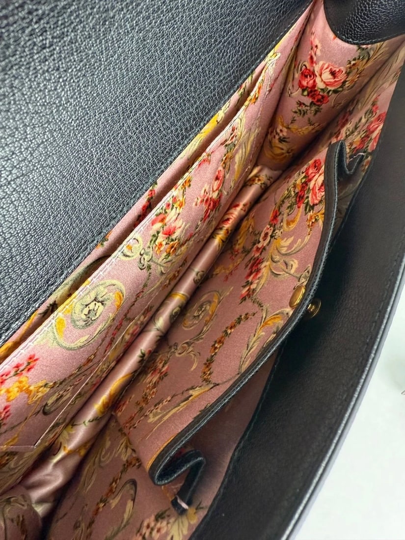 Gucci Calfskin Snakeskin Studded Medium Ottilia Top Handle ShoulderBag - 4