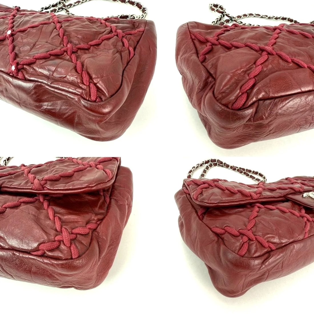 Chanel Calfskin Medium Ultra Stitch Flap Dark Red Shoulder Bag - 9